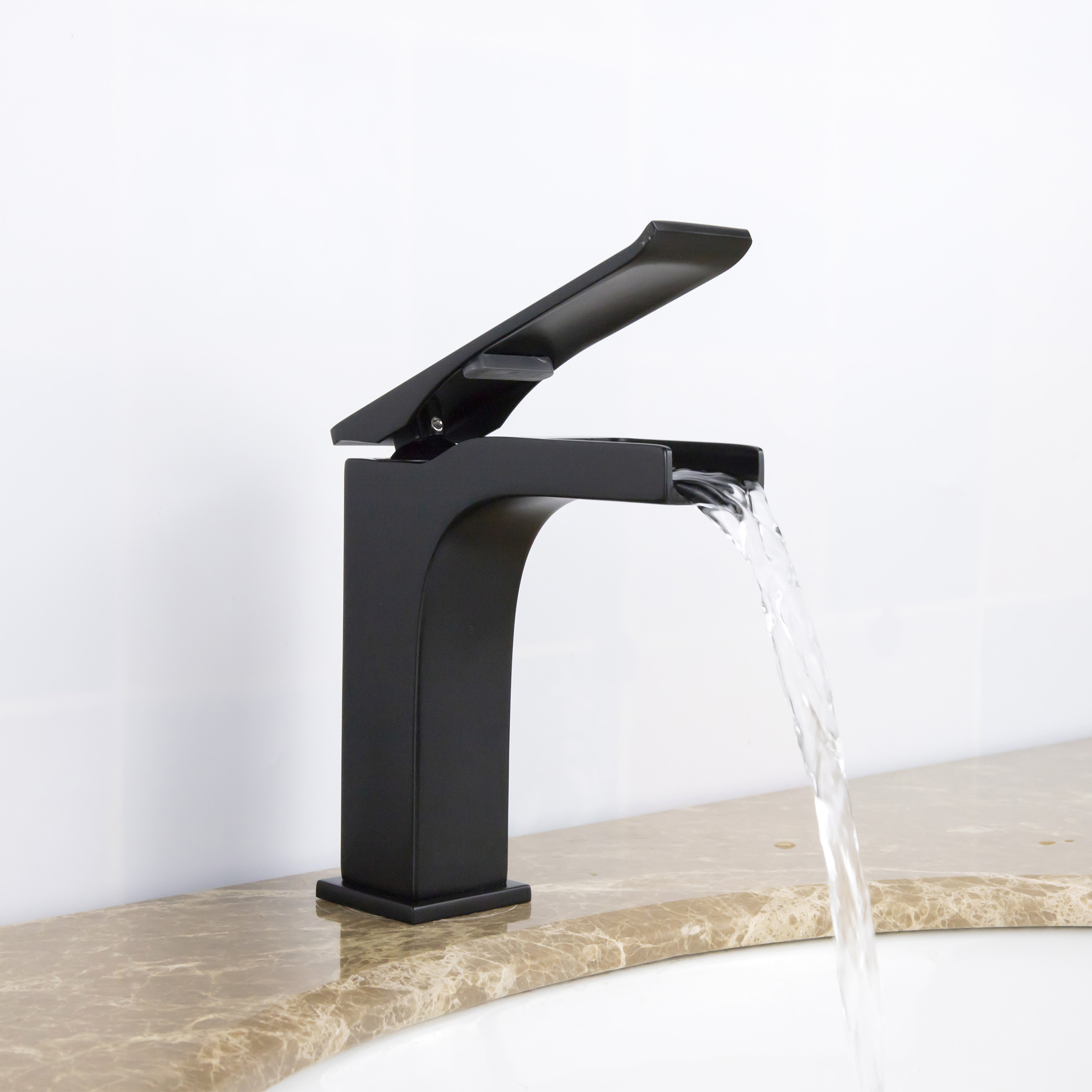 black waterfall faucet