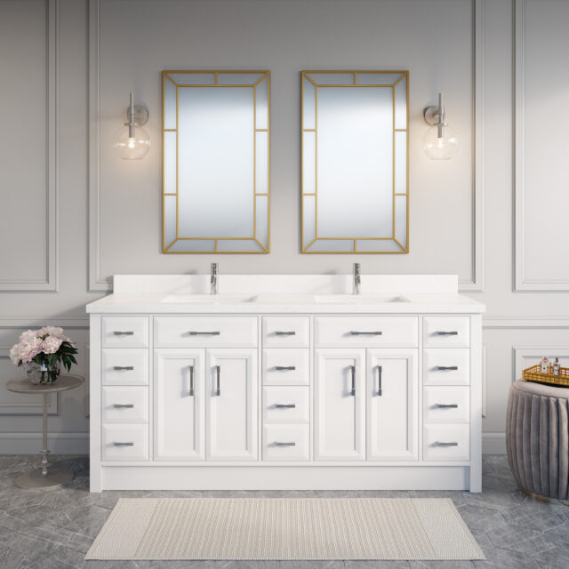 Vanity With Engineered Stone Countertop, Bathroom Vanity Canada 48 Inch