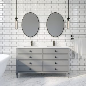 Francis 60-inch Bathroom Cabinet in Oxford Grey