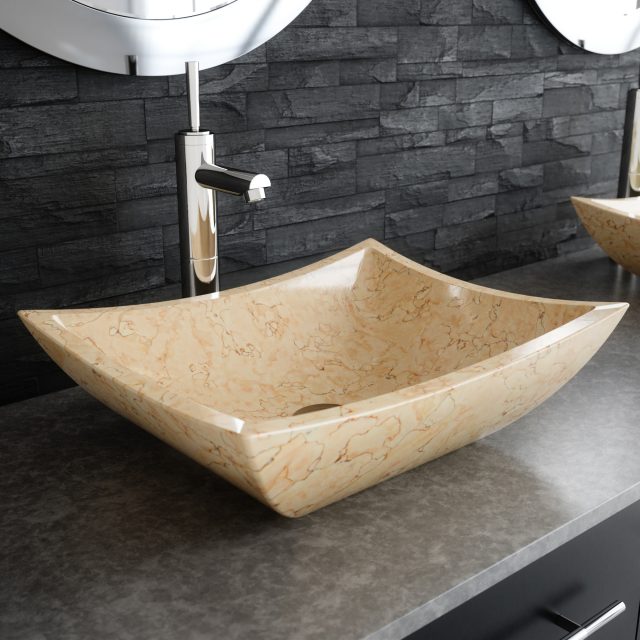 Golden Tiki Natural Saffron Bathroom Vessel Sink