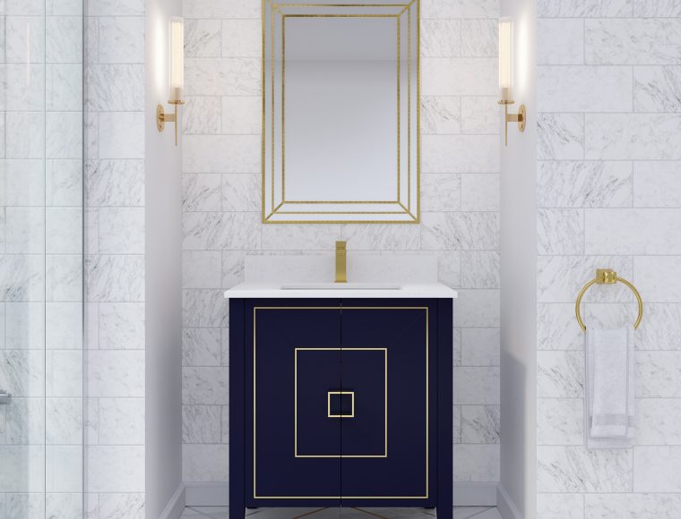 Hayden 30-inch Bathroom Cabinet in Navy Blue