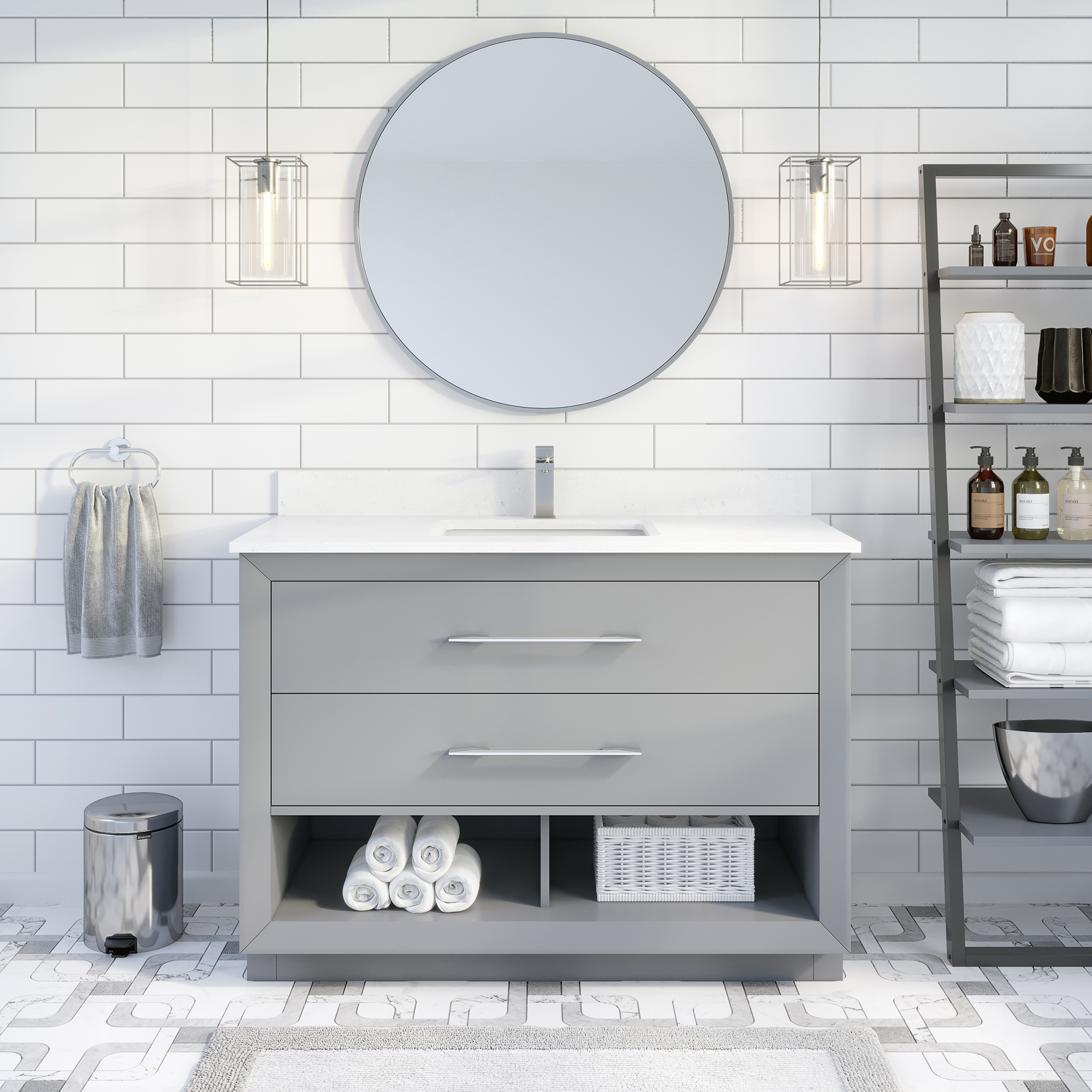 Ronaldo 48-inch Bathroom Cabinet in Oxford Grey