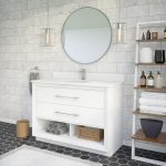 Ronaldo 48-inch Bathroom Cabinet in White Side Angle Image