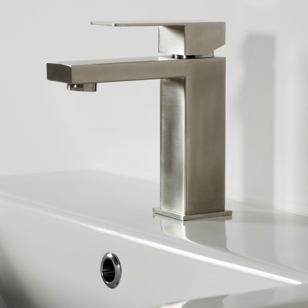 Kirk Single Lever Brushed Stainless Steel Bathroom Faucet Ikou Inc.