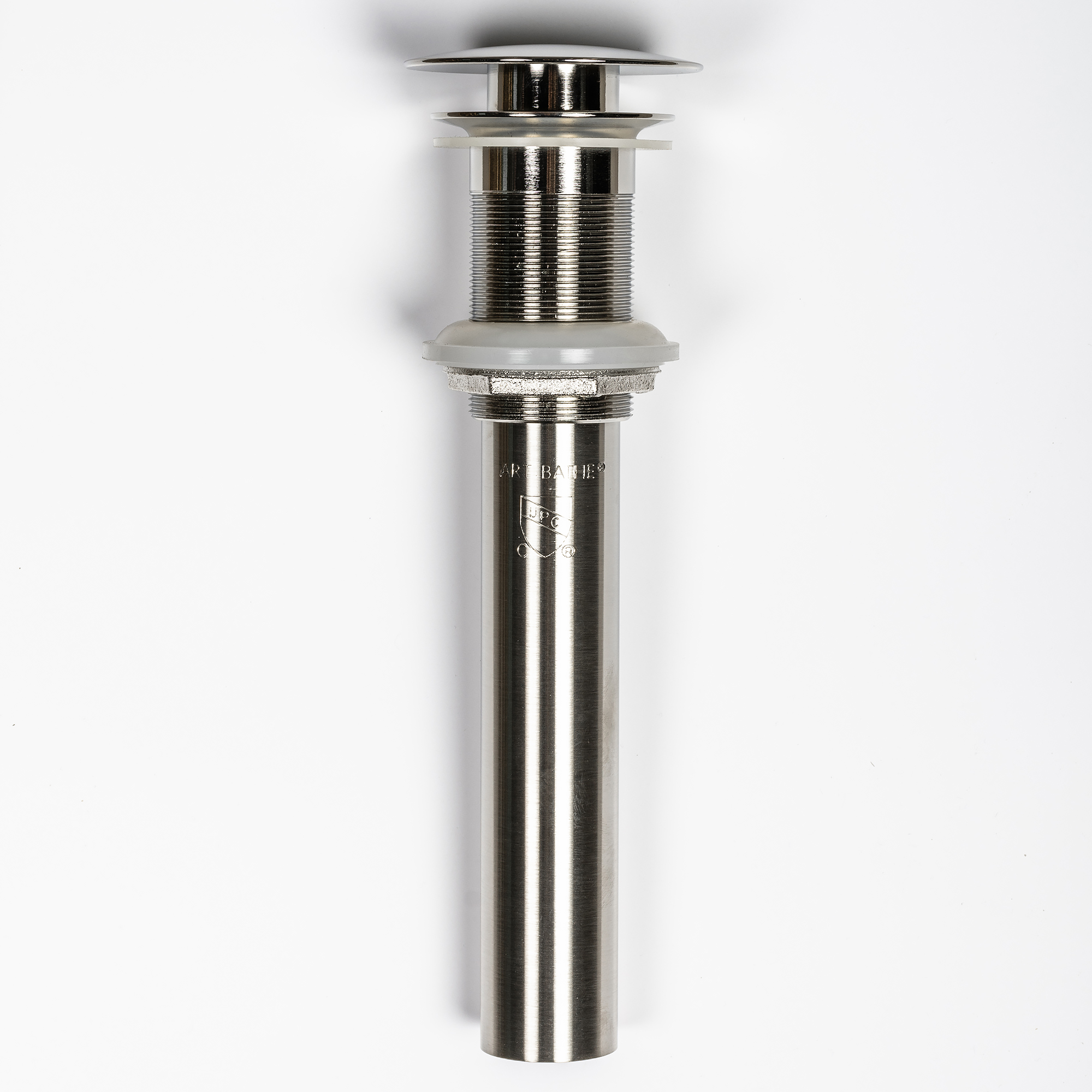 Brushed Nickel Glass Drain