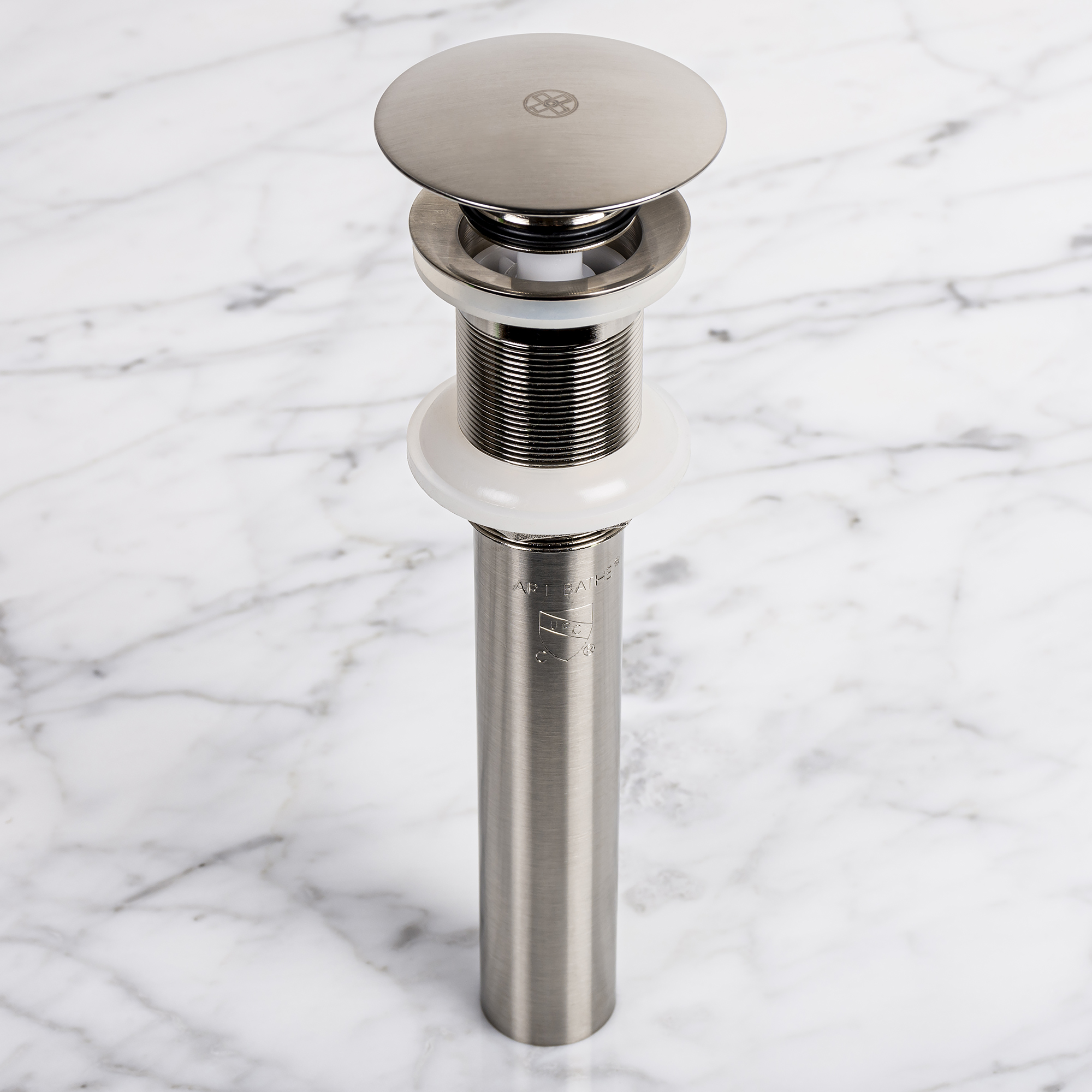 Brushed Nickel Glass Drain