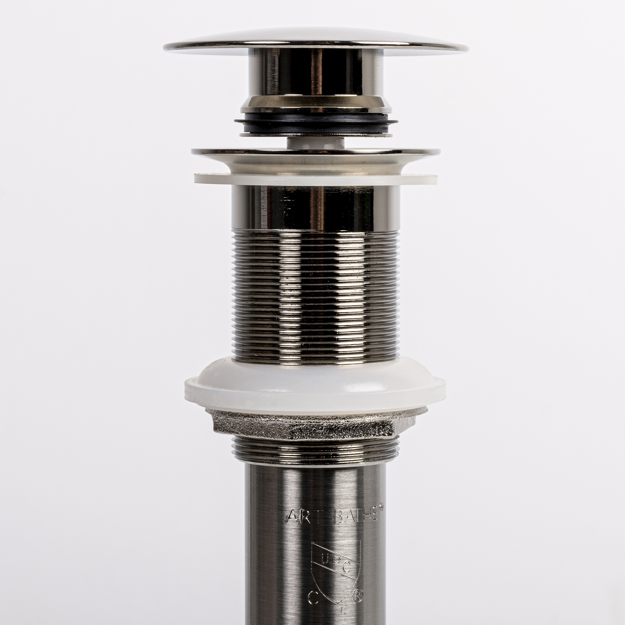 Brushed Nickel Glass Drain