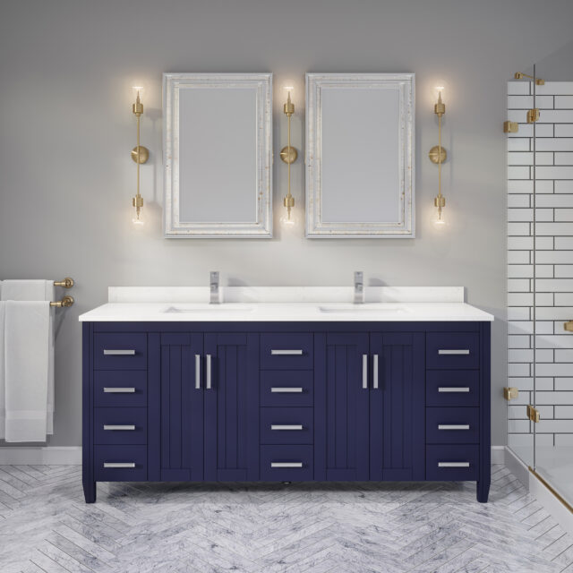 Jackie 75-inch Bathroom Cabinet in Navy Blue