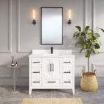 Hudson 42 Bathroom Vanity with Power Bar and Drawer Organizer