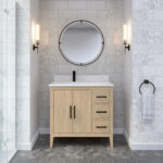 Vaughan 36 Meuble-lavabo de salle de bain avec barre d'alimentation et tiroir de rangement