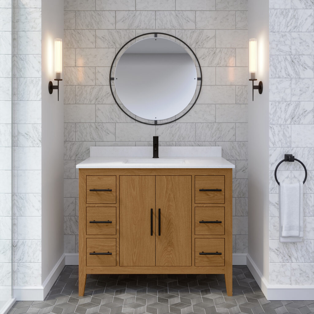 Vaughan 42 Bathroom Vanity with Power Bar & Drawer Organizer Ikou Inc.