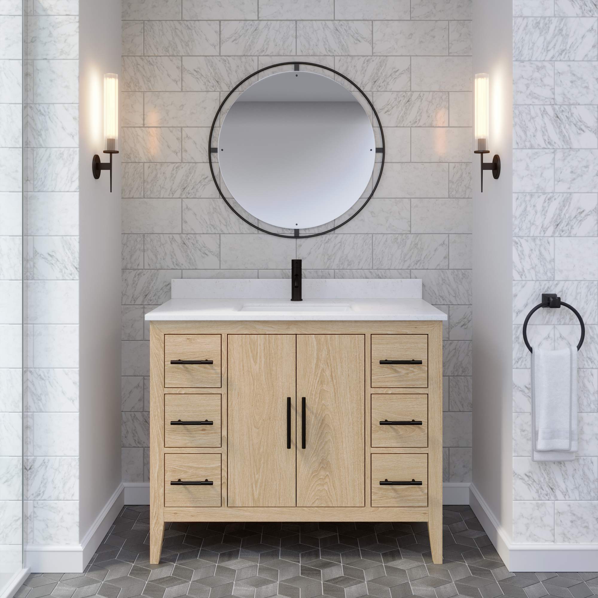 Vaughan 42 Bathroom Vanity with Power Bar & Drawer Organizer Ikou Inc.